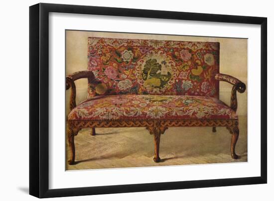 'A Queen Anne Settee Upholstered in Petit Point', c1900, (1936)-Unknown-Framed Giclee Print