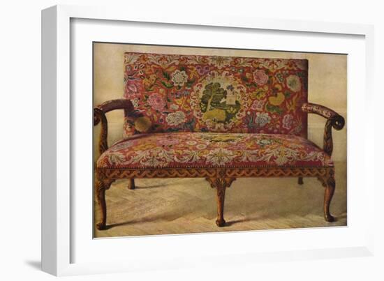 'A Queen Anne Settee Upholstered in Petit Point', c1900, (1936)-Unknown-Framed Giclee Print