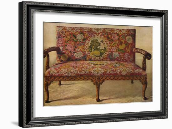 'A Queen Anne Settee Upholstered in Petit Point', c1900, (1936)-Unknown-Framed Giclee Print