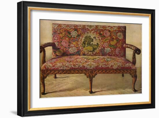 'A Queen Anne Settee Upholstered in Petit Point', c1900, (1936)-Unknown-Framed Giclee Print