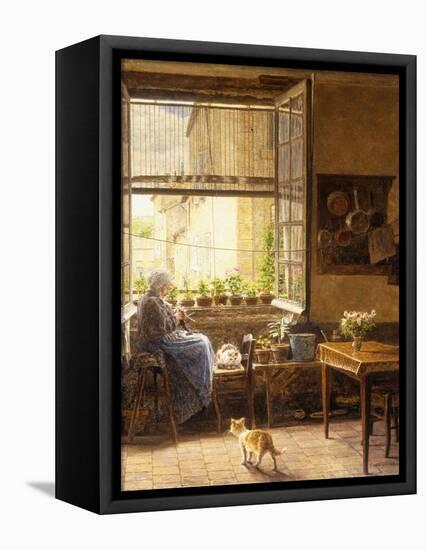 A Quiet Afternoon-Marie Francois Firmin-Girard-Framed Premier Image Canvas