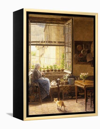 A Quiet Afternoon-Marie Francois Firmin-Girard-Framed Premier Image Canvas