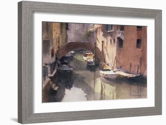 A Quiet Canal in Venice, 1990-Trevor Chamberlain-Framed Giclee Print