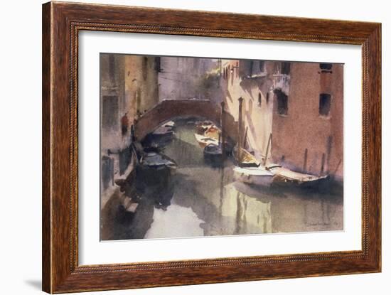 A Quiet Canal in Venice, 1990-Trevor Chamberlain-Framed Giclee Print