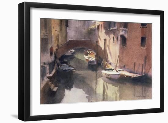 A Quiet Canal in Venice, 1990-Trevor Chamberlain-Framed Giclee Print