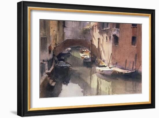 A Quiet Canal in Venice, 1990-Trevor Chamberlain-Framed Giclee Print