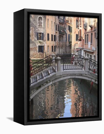 A Quiet Canal, Venice, UNESCO World Heritage Site, Veneto, Italy, Europe-Amanda Hall-Framed Premier Image Canvas