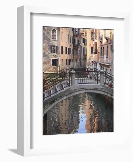 A Quiet Canal, Venice, UNESCO World Heritage Site, Veneto, Italy, Europe-Amanda Hall-Framed Premium Photographic Print