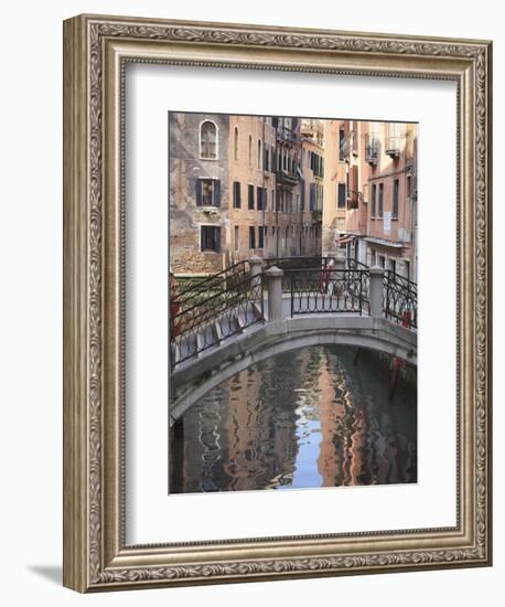 A Quiet Canal, Venice, UNESCO World Heritage Site, Veneto, Italy, Europe-Amanda Hall-Framed Photographic Print