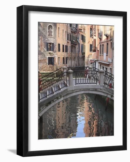 A Quiet Canal, Venice, UNESCO World Heritage Site, Veneto, Italy, Europe-Amanda Hall-Framed Photographic Print
