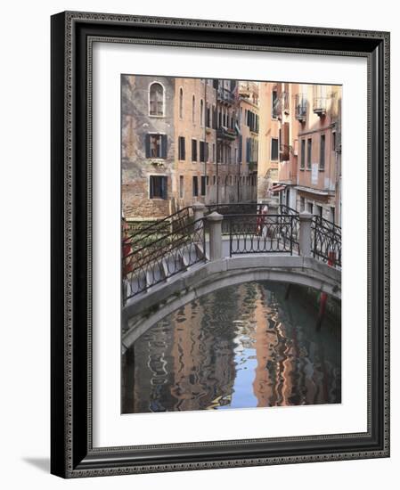 A Quiet Canal, Venice, UNESCO World Heritage Site, Veneto, Italy, Europe-Amanda Hall-Framed Photographic Print