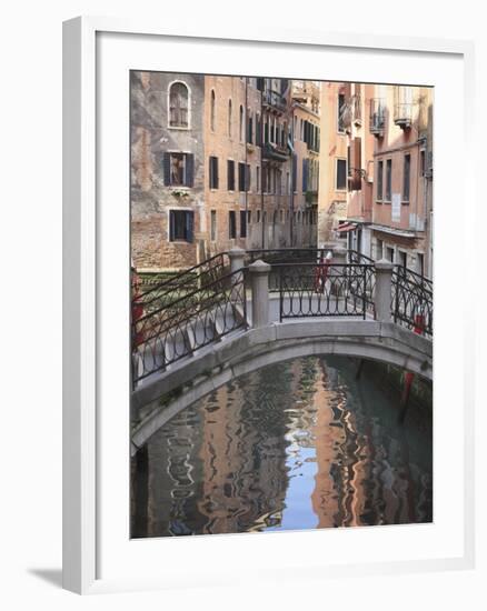 A Quiet Canal, Venice, UNESCO World Heritage Site, Veneto, Italy, Europe-Amanda Hall-Framed Photographic Print