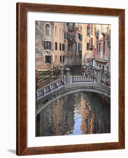 A Quiet Canal, Venice, UNESCO World Heritage Site, Veneto, Italy, Europe-Amanda Hall-Framed Photographic Print