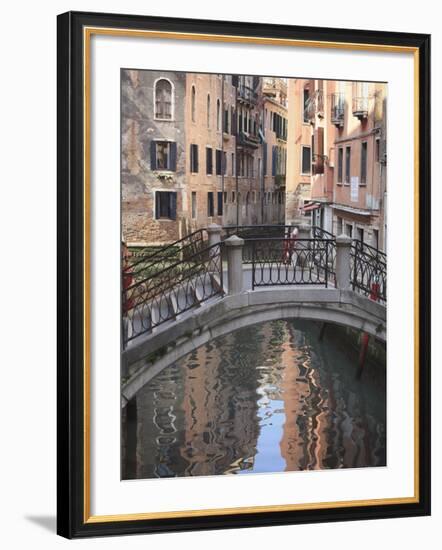 A Quiet Canal, Venice, UNESCO World Heritage Site, Veneto, Italy, Europe-Amanda Hall-Framed Photographic Print