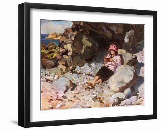 A Quiet Corner on Sark-null-Framed Art Print