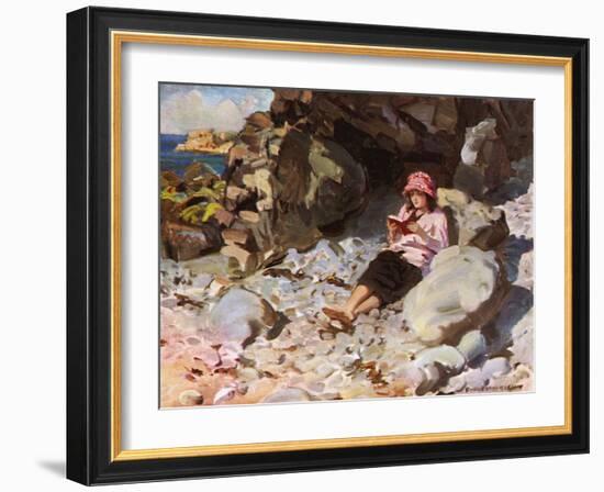 A Quiet Corner on Sark-null-Framed Art Print