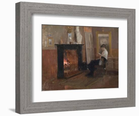 A Quiet Day in the Studio, 1885 (Oil on Canvas)-John Lavery-Framed Giclee Print