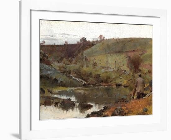 A quiet day on Darebin Creek-Tom Roberts-Framed Premium Giclee Print