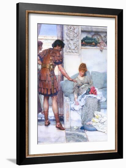 A Quiet Greeting-Sir Lawrence Alma-Tadema-Framed Art Print