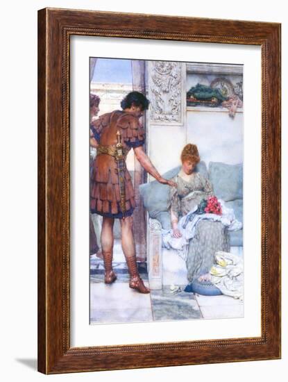 A Quiet Greeting-Sir Lawrence Alma-Tadema-Framed Art Print