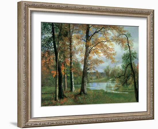 A Quiet Pond-Albert Bierstadt-Framed Art Print