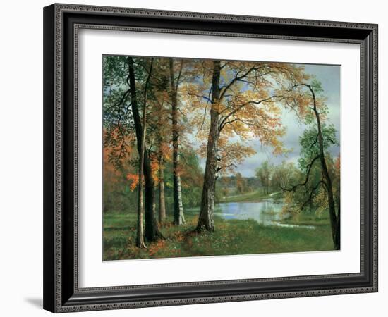 A Quiet Pond-Albert Bierstadt-Framed Art Print