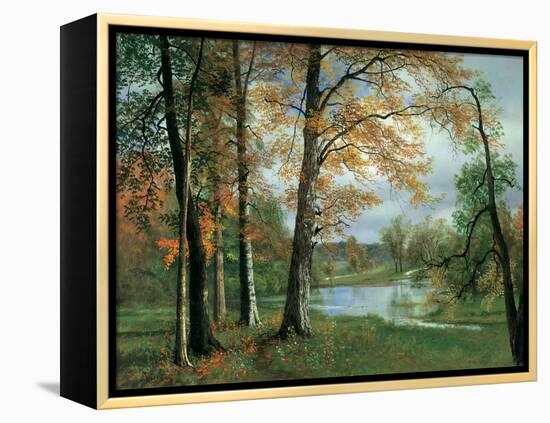 A Quiet Pond-Albert Bierstadt-Framed Stretched Canvas