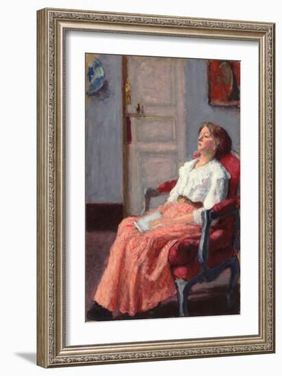 A Quiet Read, C. 1912 (Oil on Board)-Roderic O'Conor-Framed Giclee Print