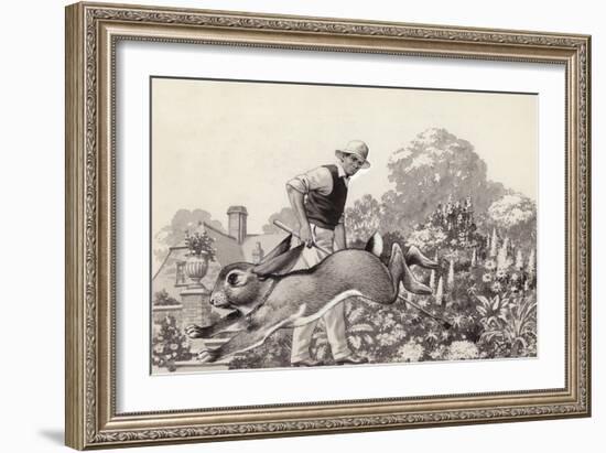 A Rabbit Runs around a Garden in a Cat Collar-Pat Nicolle-Framed Giclee Print