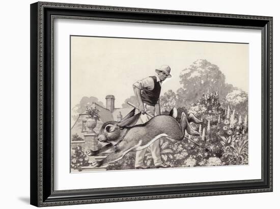 A Rabbit Runs around a Garden in a Cat Collar-Pat Nicolle-Framed Giclee Print