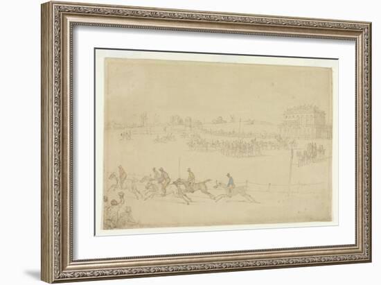 A Race of the Knavesmire at York (Pen and Ink with W/C on Paper)-Thomas Rowlandson-Framed Giclee Print