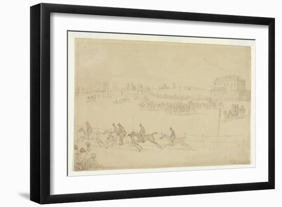 A Race of the Knavesmire at York (Pen and Ink with W/C on Paper)-Thomas Rowlandson-Framed Giclee Print