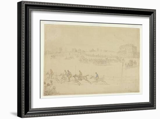 A Race of the Knavesmire at York (Pen and Ink with W/C on Paper)-Thomas Rowlandson-Framed Giclee Print