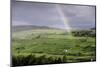 A Rainbow over the Countryside of Swaledale, Yorkshire Dales, Yorkshire, United Kingdom-John Woodworth-Mounted Photographic Print