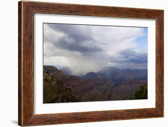 A Rainstorm in the Grand Canyon, Arizona-Mike Kirk-Framed Photographic Print