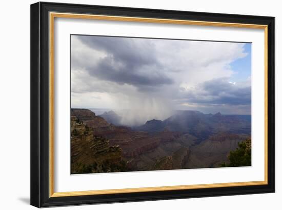 A Rainstorm in the Grand Canyon, Arizona-Mike Kirk-Framed Photographic Print