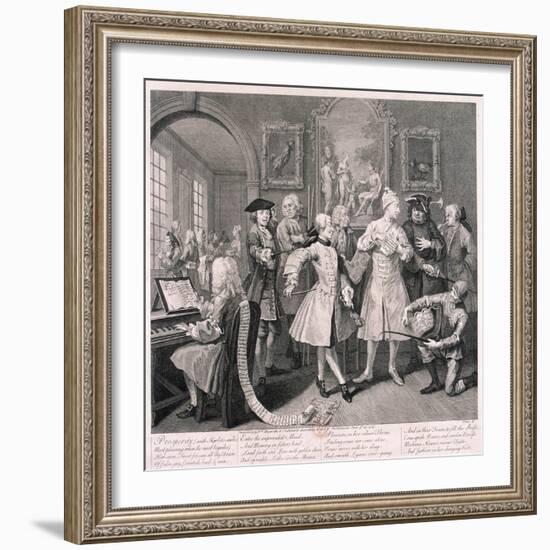 A Rake's Progress, 1735-William Hogarth-Framed Premium Giclee Print