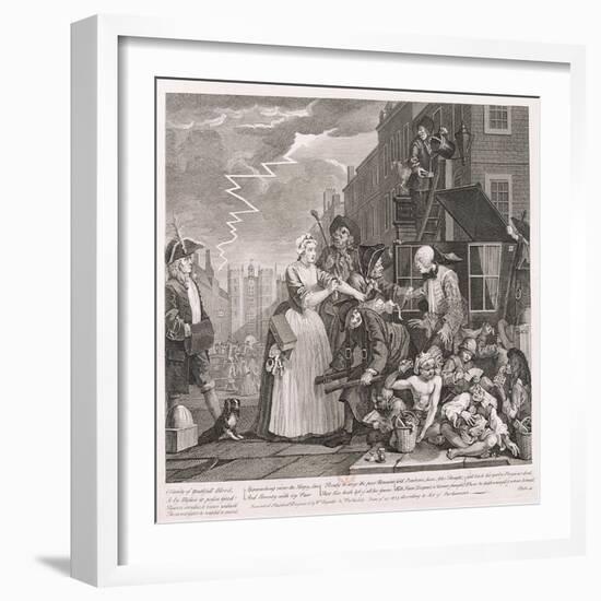 A Rake's Progress, 1735-William Hogarth-Framed Giclee Print