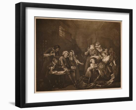 'A Rake's Progress - 7: Fleet Prison', 1733-William Hogarth-Framed Giclee Print