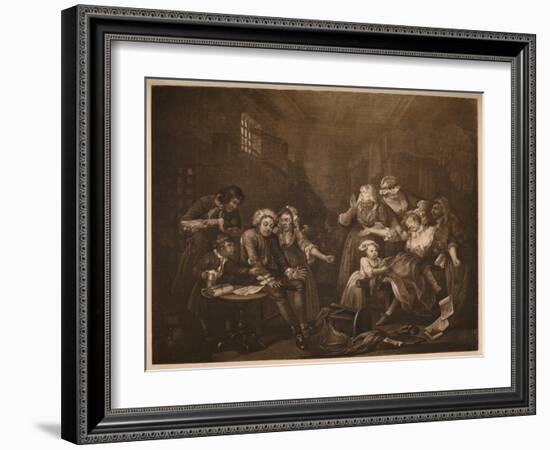 'A Rake's Progress - 7: Fleet Prison', 1733-William Hogarth-Framed Giclee Print