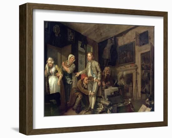 A Rake's Progress I: the Rake Taking Possession of His Estate, 1733-William Hogarth-Framed Giclee Print