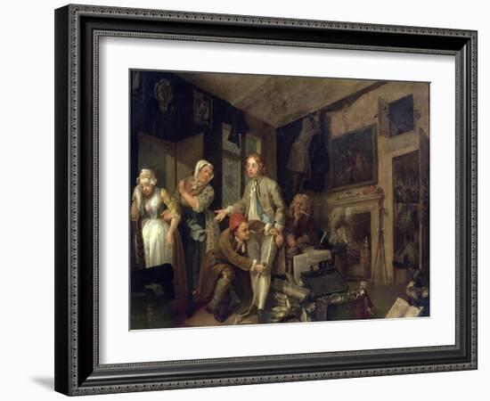 A Rake's Progress I: the Rake Taking Possession of His Estate, 1733-William Hogarth-Framed Giclee Print