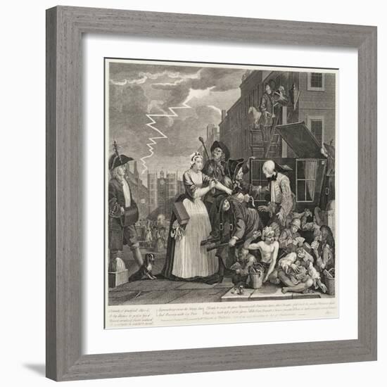 A Rake's Progress (Plate 4)-William Hogarth-Framed Giclee Print