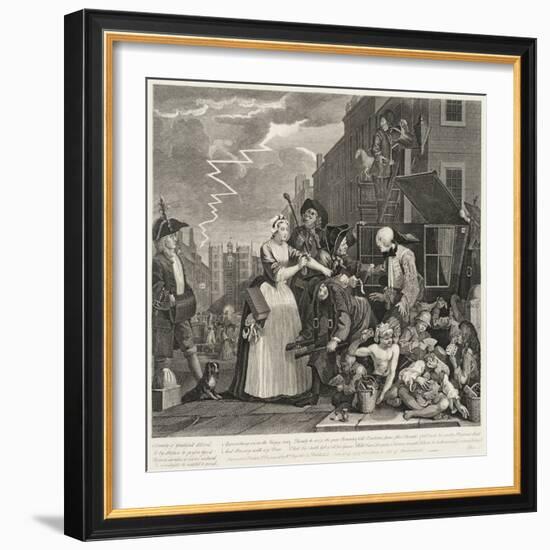 A Rake's Progress (Plate 4)-William Hogarth-Framed Giclee Print