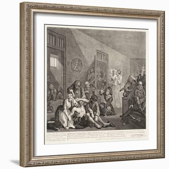 A Rake's Progress (Plate 8)-William Hogarth-Framed Giclee Print