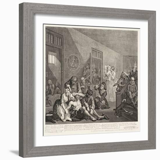 A Rake's Progress (Plate 8)-William Hogarth-Framed Giclee Print