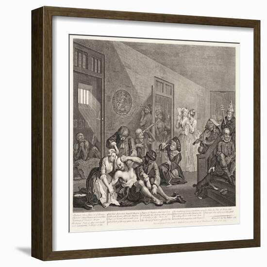 A Rake's Progress (Plate 8)-William Hogarth-Framed Giclee Print