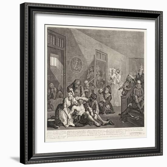 A Rake's Progress (Plate 8)-William Hogarth-Framed Giclee Print