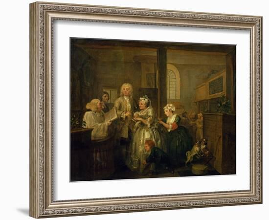 A Rake's Progress V: the Rake Marrying an Old Woman, 1733-William Hogarth-Framed Giclee Print