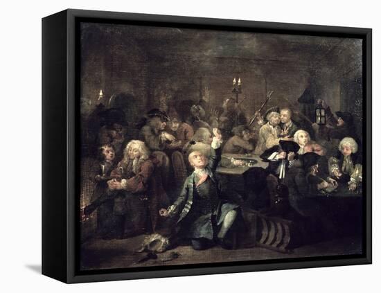 A Rake's Progress Vi: the Rake at a Gaming House, 1733-William Hogarth-Framed Premier Image Canvas